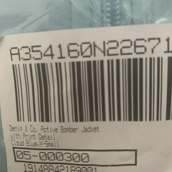 NWT DENIM & CO.‎ ACTIVE BOMBER JACKET XS BLUE CLOUD - Picture 11 of 11